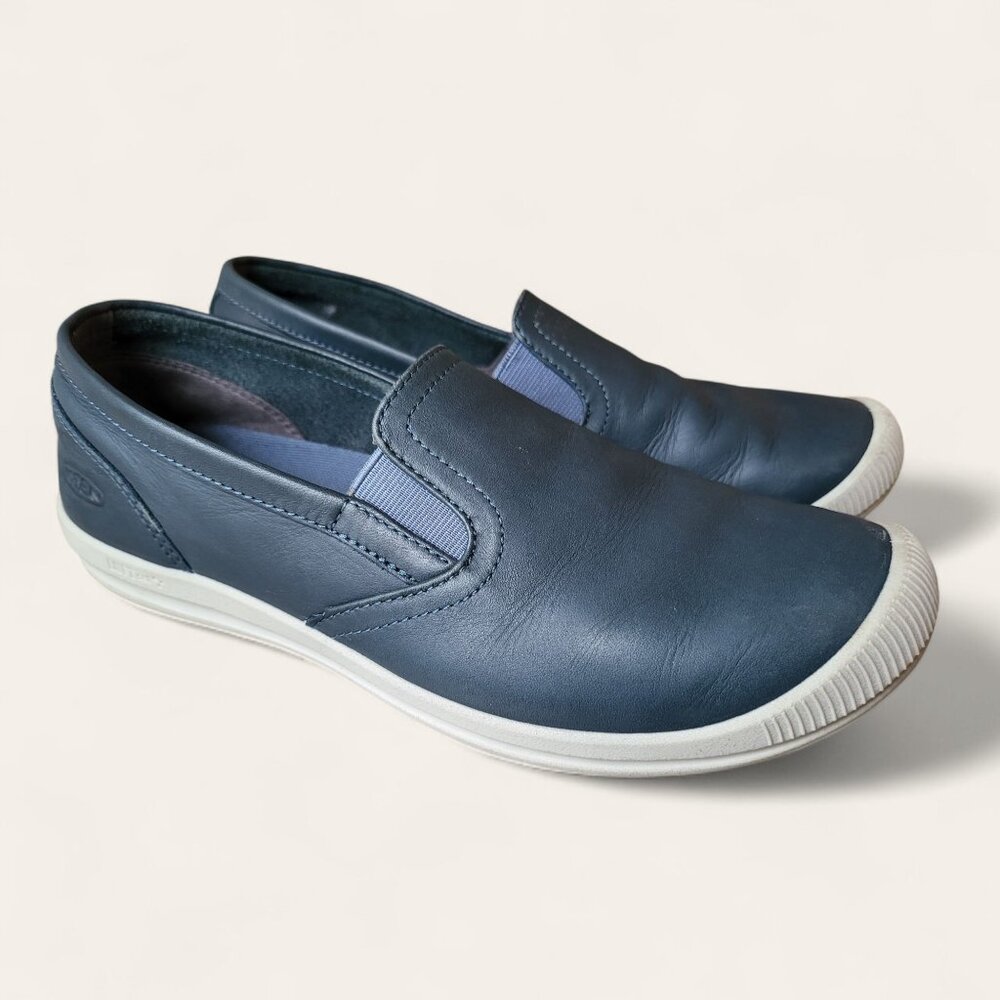 KEEN Lorelai Blue Mirage Leather Slip On Shoes Womens 8.5